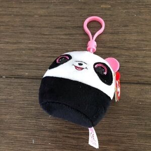 Ty boo eyes panda bear stuffed bag clip